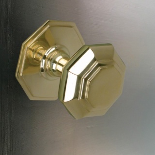 Octagonal Door Pull - Brass